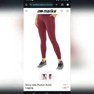 MARIKA GINNY SIDE POCKET ANKLE LEGGINGS
